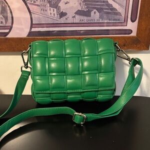 Green Woven Crossbody Bag
